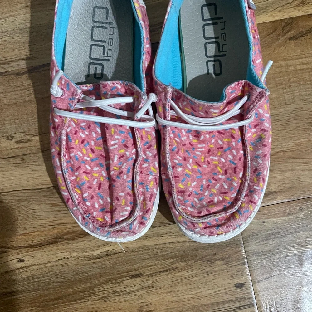 Hey‎ Dude Wendy Youth Pink Sprinkles Slip On Size Y1-L2
